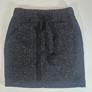 Loft Wool Blend Mini Skirt‎ Womens XXS Petite Dark Grey Stretcy Classic Cocktail